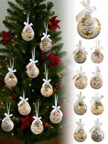 1 Stück Engel im Himmel Dekoartikel, Gedenk-Künstliche Federkugel Weihnachtsdekoration Anhänger, Weihnachtsbaum Dekoration, Heimdekoration, Weihnachtsfeier Zubehör, Weihnachts-Gedenk-Ornament Federkugel, Ein Teil meines Herzens ist im Himmel, Weihnachtsbaum Gedenk-Hängender Anhänger Geschenk für Mama, Papa, Sohn, Tochter, Schwester, Bruder, Oma, Opa