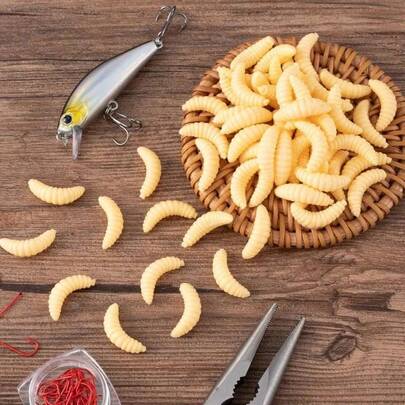 100/50/20 piezas Señuelos de pesca biónica suaves: ¡Cebos definitivos para la trucha, el cangrejo y la carpa! Pesca