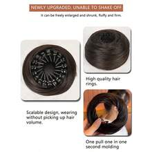 Voluminous Bird's Nest Bun - Elegant High-Temperature Silk Fiber Women's Bun, Messy Elastic Headband Style, Essential Item For Quickly Creating Fashionable Hairstyles