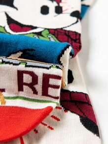 Disney 1双正品迪士尼女士礼品袜，迪士尼米奇卡通袜子，创意趣味袜子，舒适透气时尚男女通用袜子，迪士尼袜子