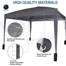 MCC Direct Pop-Up Gazebo 3m X 3m With Sides 2 Wind Bars & 4 Weight Bags & Silver Protective Layer Waterproof Marquee Canopy WS - Grey - View 7
