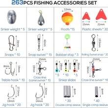 1/187/264/265pcs Ultimate Lure Fishing Tackle Set - Portable Complete Kit With Crank Hooks, Swivels, Sinkers & Various Accessories For Anglers Fishing Gear, The Perfect Christmas Gift For Winter Fishing, Night Fishing - Multicolor - View 4