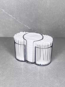 Qtip Holder Dispenser, 3-Compartment Swab Holder, Bathroom Storage Jar, Makeup Pad Organizer For Bathroom Vanity Top Storage - Multicolor - View 6