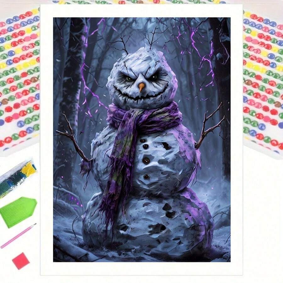 1 Stück Weihnachts-5D-Diamantmalerei-Set, DIY Handwerkskunst, exquisite ungerahmte Raumdekoration, Vollrund-Diamant-DIY-Set, Lässig-Stressabbau Winterdekoration Geschenk, perfekter Punkteffekt durch Diamanten