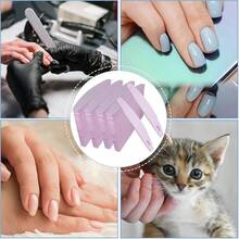80/80 Grit Nail Files (10 Pack), Emery Boards For Acrylic Nails And Gel Nails, Coarse Nail File Double Sided 80 Grits Emory Professional Nail Filers Reusable Washable Manicure Curved Gray-76818 - 100片80/80粗砂弧形灰色 - 查看 7