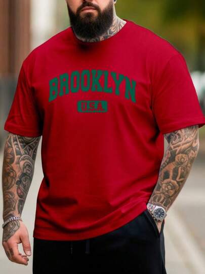 Camiseta Masculina Plus Size Malha 100% Algodao Camisa Gola Redonda G1 ao G5 Blusa Estampada