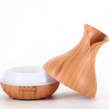 Humidificador de aire con luz LED difusor de aroma aceite esencial sin filtro hogar yoga oficina hotel dormitorio portátil decoración saludable silencioso - Marrón - Ver 6