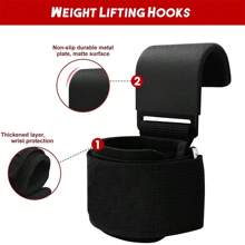 1 par de ganchos de levantamiento de pesas con muñequeras, correas de muñeca para barra de gimnasio, guantes de fitness para levantamiento de pesas, correas de potencia antideslizantes de alta calidad