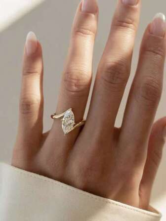 1pc Luxury Minimalist Twisted Arm S925 Sterling Silver Ring Inlaid With Cubic Zirconia, Suitable For Women Engagement, Date, Party, Daily Wear, Holiday Gift