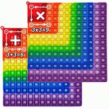 1Pc Multiplication 12x12, Addition 1-12, Math Fidget Popper, Addition With Pop Fidget Toy, Learning Tools For Students And Children, Bubble Sensory Rainbow, Rainbow Dimple Fingertip Toys