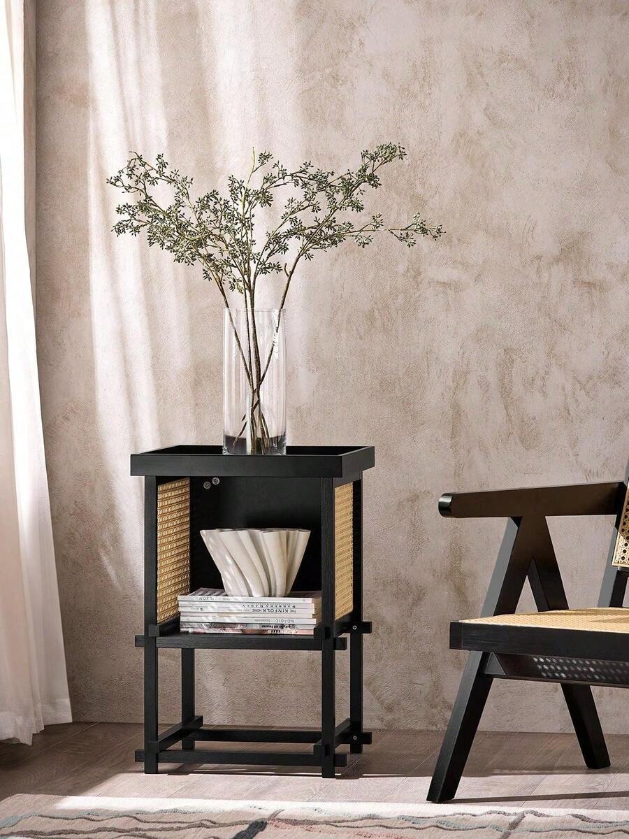 SoBuy Side Table With Tenon Joints Coffee Table Couch Table Telephone Table Nightstand Bedside Table Balcony Table Sofa Table Black W X H X D Approx. 40x60x40cm