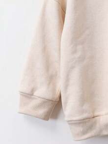 Women's  Hoodie With Premium Plain Flannel Cold Weather Blouse Coat Winter Long Sleeve Windbreaker - 米色 - 查看 3