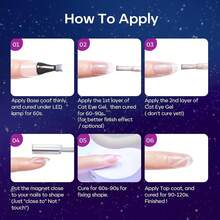 Cat Eye Gel Nail Polish Set, 6 Colors 9D Glassy Cat Eye Glitter Gel Polish Black Red Purple Blue Silver Brown Nail Polish All Seasons With Magnet Soak Off Led DIY Salon Gift-842643 - A1-午夜色調 - 查看 8