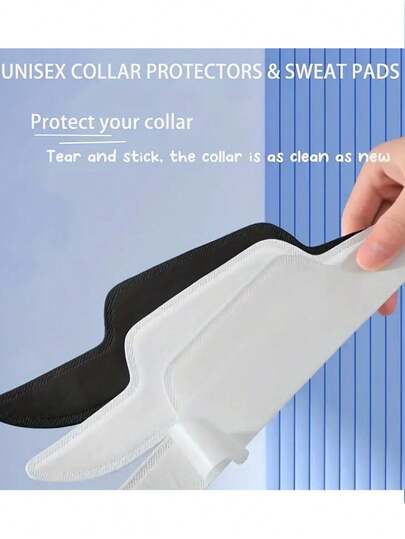 Disposable Collar Anti-Fouling Stickers, Disposable Invisible Sweat-Absorbing Stickers For Shirt Collars, Disposable Self-Adhesive Collar Stickers, Anti-Dirty Edge Stickers, Invisible Shirt Collar Covers, Anti-Sweat Hat Inner Edge Stickers, Collar Pads, Brim Stickers, Anti-Fouling Neck Pads, Suitable For Bonding Shirts And Jewelry Metal