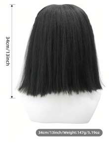 用这款精致的黑色埃及艳后假发释放你内心的埃及女神 - 非常适合主题派对、万圣节和角色扮演活动，配有编织细节和金色装饰 - 自然黑 - 查看 5