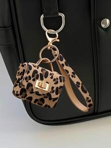 [Móc khóa thời trang] Móc khóa giả da cao cấp họa tiết da báo thời trang kèm ví đựng tiền xu | Thiết kế nổi, hình chữ nhật, phụ kiện chìa khóa xe và túi xách thời trang, quà tặng lý tưởng, dụng cụ sắp xếp chìa khóa, khóa mạ vàng - Nhiều màu - Xem 8