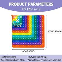 1Pc Multiplication 12x12, Addition 1-12, Math Fidget Popper, Addition With Pop Fidget Toy, Learning Tools For Students And Children, Bubble Sensory Rainbow, Rainbow Dimple Fingertip Toys