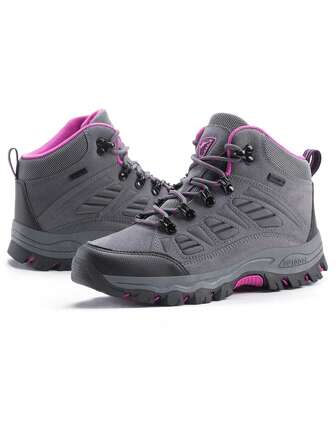 Women's Outdoor Leather Hiking Boots, Suitable For Hiking, Camping, Off-Road And Climbing, Women's Mountain Sports Shoes With Thick Soles (Size Runs Small, If You Have Wide Feet, Please Select One Size Larger)