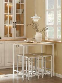 SoBuy OGT11-HG, Bar Set-1 Bar Table And 4 Stools, 5 Pieces Home Kitchen Breakfast Bar Set Furniture Dining Set Bar Table And Stools Set Bar Table And Stools Bar Table With Bar Stools Bar Table Set Dining Table Set Kitchen Table & Chair Sets Breakfast Dining Room Furniture Gray Morden Style Minimal Style Nordic Style Metal - White - View 1