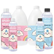 Kit de resina epoxi cristal transparente de 1000 ml/34 oz, pegamento de resina epoxi AB 1:1 con vasos de silicona, autonivelante, recubrimiento libre de burbujas y resina de colada para manualidades y artesanías DIY, joyería, posavasos, moldes