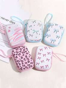 1 件 EVA 时尚可爱花卉印花手持数码配件收纳包适用于电缆耳机充电器和其他数码配件便携式保护套豹纹猎豹印花充电器保护套移动电源手机充电器数码相机配件 - 彩色 - 查看 9