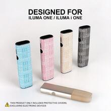适用于 IQOS ILUMA/ILUMA I ONE 的装饰性防震保护套，可装 20 根加热棒，时尚配件，豹纹多色 PU 皮革材质，360 度全方位保护，减震防滑，男女皆宜，生日、情人节、圣诞节的绝佳礼物