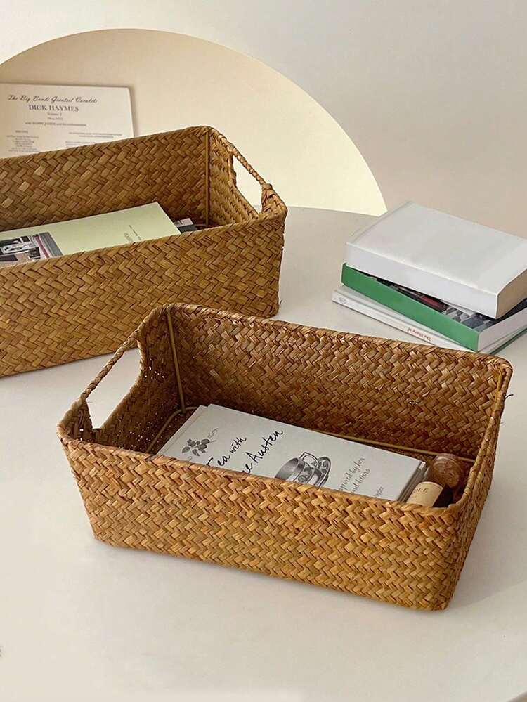 Lot De 3 Paniers Boho En Coton 10x10cm - Organisateur Maquillage, Pinceaux Et Accessoires Pour Coiffeuse Et Salle De Bain