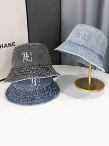 1 件女士秋冬渔夫帽，大头围，小脸，复古水洗，百搭，轻便，适合户外散步、购物、度假、日常穿着、返校、万圣节