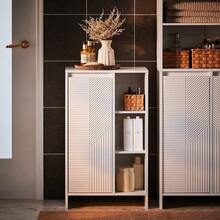 SoBuy Laundry Cabinet Laundry Chest Bathroom Storage Cabinet With Laundry Basket White W50 X D30 X H86cm BZR156-W Home Bathroom Decor Bathroom Organizer Summer Bathroom Accessories - White - View 2