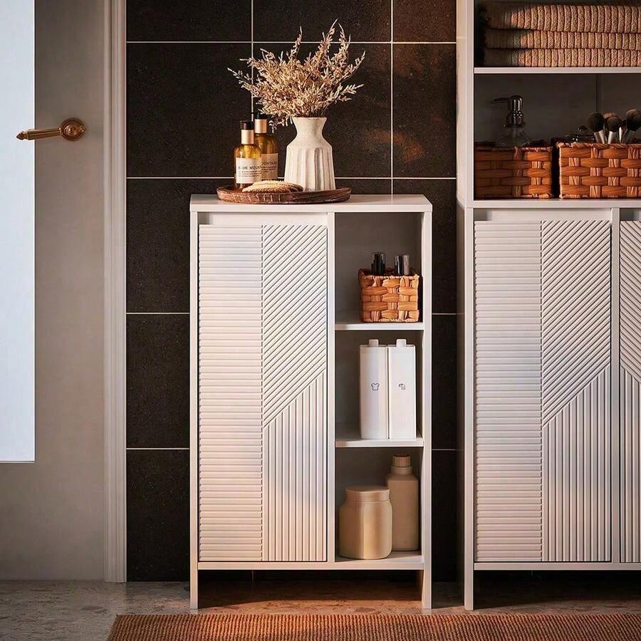 SoBuy Laundry Cabinet Laundry Chest Bathroom Storage Cabinet With Laundry Basket White W50 X D30 X H86cm BZR156-W Home Bathroom Decor Bathroom Organizer Summer Bathroom Accessories