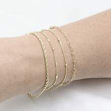 Kit Of 4 Elegant Heart Bracelets For Women, Plated In 925 Silver Or 18K Gold - Vàng - Xem 2