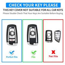 ACEBOY For BMW Key Fob Cover Case Keychain, Leather Key Shell Cover Holder For BMW 1 3 5 7 Series 530 F48 X1 X2 X3 X4 X5 X6 - Hồng - Xem 2