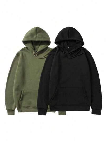 Paquete De 2 Sudaderas Hoodie Capucha Hombre Felpa Set