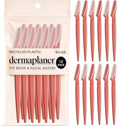 Dermaplaning Blades For Face - Face Razors For Women |   Eyebrow Razor & Facial Hair Remover |   Exfoliates Facial Skin, Eyebrow Shaper |   Dermaplaning Tool, 12pc (Black)