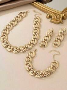 1 Set/1 Pieza/1 Par Conjunto de Joyas de Aretes, Pulsera, Collar de Moda