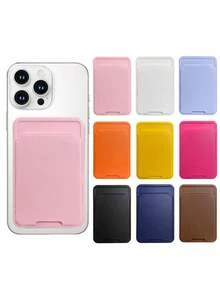 حامل بطاقة هاتف محمول - حامل بطاقة محدد للهاتف متوافق مع هواتف آيفون والأندرويد، محفظة صغيرة على شكل محفظة لحمل البطاقات للنساء، محفظة نقود، محفظة ماجسيف، محفظة بطاقات