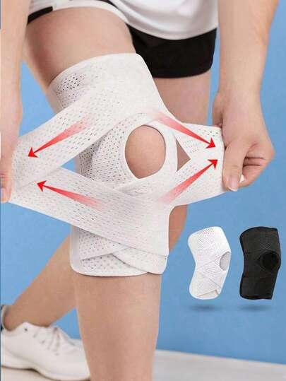 1件装加压弹力护膝 - 氨纶运动护膝，男女通用 - 健身和排球装备 - 手洗，套穿式设计，适用于户外、运动、旅行、居家、办公、学校、跑步、举重、足球等运动