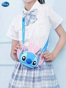 Disney 1 Túi đeo chéo tai thỏ Stitch Lilo & Stitch chính hãng, có dây đeo vai điều chỉnh được, chất liệu silicon, kèm ví và móc khóa, thích hợp làm quà sinh nhật và kỷ niệm cho bạn bè. - Nhiều màu 2 - Xem 1