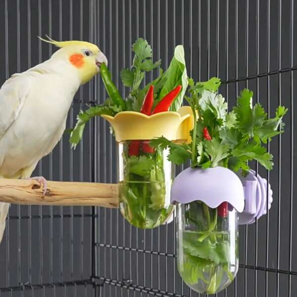 Parrot Flower Hydroponics Planter, Decorative Bird Cage & Nest, Can Be Used For Vegetable & Flower Cuttings To Keep Them Fresh! Suitable For Decor & Landscaping, Your Pets Will Love It!