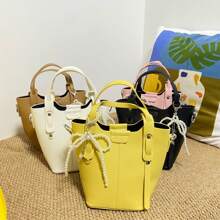 Minimalist Bucket Bag Double Handle With Inner Pouch