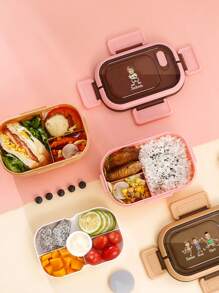 Customizable Lunch Box With Name And Photo (Fork And Spoon Included), Suitable For Adults Or Children, 3 Compartments, And Includes Cutlery. Microwave And Dishwasher Safe, Perfect For Back-To-School Lunches To Avoid Confusion - Multicolor - View 6