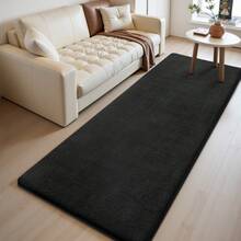 Treeboy Extra Large Rugs Short Pile Soft Fluffy Anti-Slip Mat Living Room Bedroom Carpet For Coffee Table, Carpet With Ins Style, Children's Bedroom, Bedside Carpet - Black - View 3