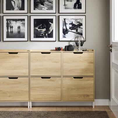 SoBuy 4 Flip-Drawers Shoe Cabinet Shoe Rack Shoe Storage Cupboard Organizer Unit Light Orange W100 X D19 X H90cm FSR100-RS