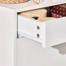 SoBuy 2 Flip-Drawers 1 Pull Out Drawer Shoe Cabinet Shoe Storage Cupboard Shoe Rack White W60 X D30 X H90cm FSR180-W - White - View 10
