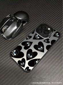 1 pieza Funda protectora holográfica láser con forma de corazón negro compatible con iPhone 14 Pro, 13, 11/12, 15 Plus, 14 Pro Max, 13, 12, 15 Pro Max, serie 16 - Negro - Ver 3