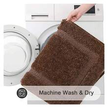 Bathroom Rugs Sets 3 Piece, Bath Mats Non Slip Washable Soft Absorbent Shower Rugs Brown Runner For Tub Floor With Toilet Mat, Yellow - As Picture 416 - View 6