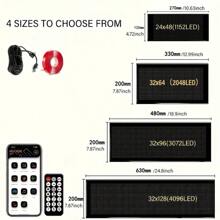 New Large DIY Rolling LED Matrix Panel Light, Flexible USB Power Supply, Intelligent Application Control Screen&Programmable Text Pattern Animation Store/Bar/Party/Festival Flexible Display Panel