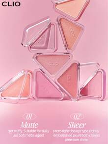 Clio K-Beauty Essential 腮紅 - TAP 粉末腮紅，細緻粉末質地，滑順配方，自然啞光與珍珠光澤妝效，亮麗光澤，易於上妝，不油膩，便攜旅行，易暈染，適用於唇部與臉頰彩妝，韓系妝容風格 - M102 CHIFFON PINK - 查看 5