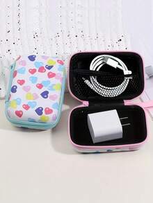 1 件 EVA 时尚可爱花卉印花手持数码配件收纳包适用于电缆耳机充电器和其他数码配件便携式保护套豹纹猎豹印花充电器保护套移动电源手机充电器数码相机配件 - 彩色 - 查看 10