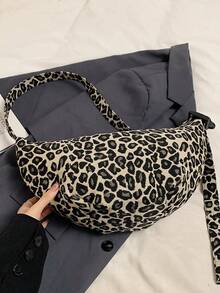 Túi đeo chéo thời trang nữ hàng ngày, Túi lưỡi liềm họa tiết da báo - Màu vàng - Xem 6